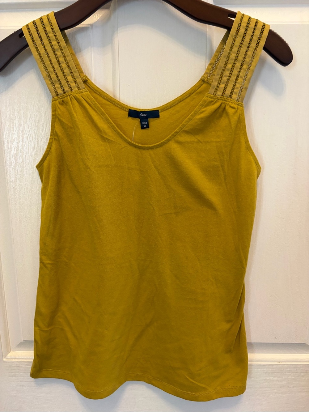 GAP Women's Mustard Yellow Embellished Strap Knit Tank XS